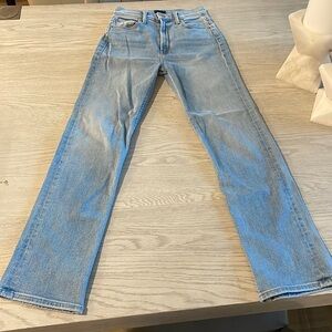 Mother denim straight leg light wash jeans